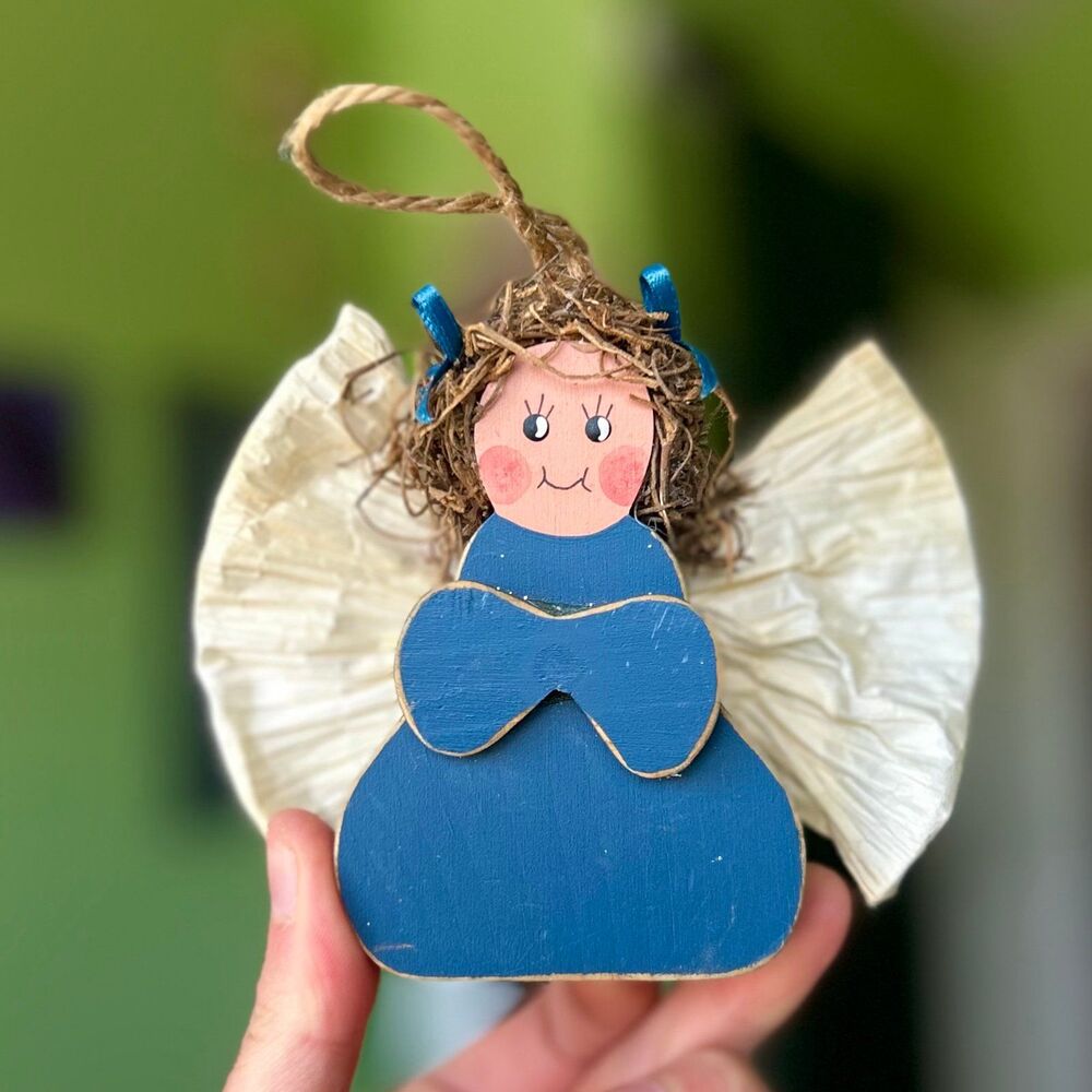 VTG Handmade Adorable Cottagecore Angel Decor Accent